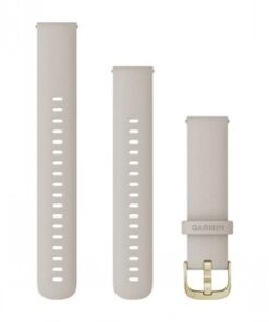 Three light sand-colored leather straps with light gold-colored clasps.