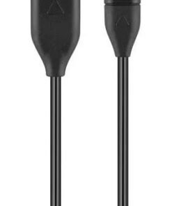 Black Garmin charging and data cable with a USB-A connector and a one-meter cable.