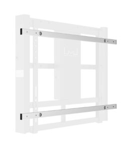 White motorized TV wall mount, adjustable, compatible with 1200x800 dimensions.
