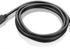 Black Lenovo DisplayPort 1.2 cable, 1.8 meters in length, with DisplayPort connectors on both ends.
