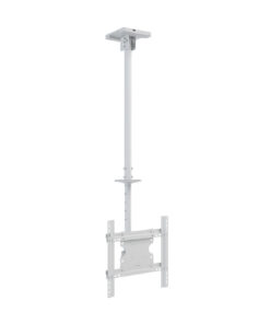 White adjustable ceiling mount for medium-sized monitors, top view.