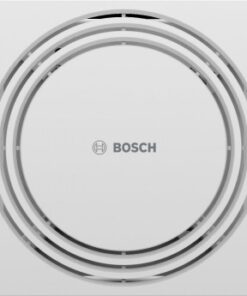 White square-shaped exhaust fan, featuring the Bosch logo at the center, circular air inlet.