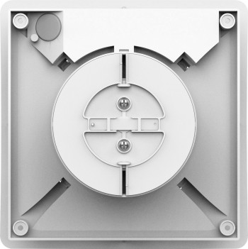 Bosch F1900 W100 exhaust fan for home ventilation White square-shaped Bosch F1900 W100 exhaust fan, with a circular grille in the center and symmetrical lines.