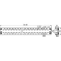 Two cylindrical mounting rails, each 1000 mm wide, placed side by side in a black-and-white schematic diagram.
