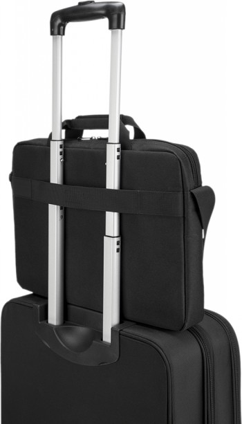 Lenovo Basic Topload Case 15.6'' - laptop bag on a suitcase Black Lenovo laptop bag 15.6 inches, placed on a suitcase handle.