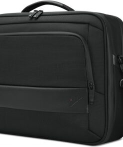 Black laptop bag with a carrying handle and a detachable shoulder strap.