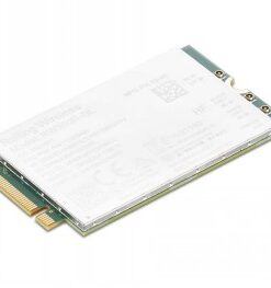 Lenovo RW350 M.2 5G WWAN module in sleek design LENOVO RW350 M.2 5G WWAN module, a white and green compact circuit board, viewed from above.