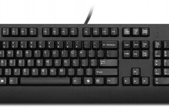 Black Lenovo Preferred II Pro keyboard, flat design, USB connectivity, rectangular view.