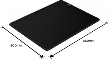 HyperX Pulsefire Mat medium-sized mouse pad in black Black rectangular medium-sized mouse pad, dimensions 360x300 mm, solid color surface.