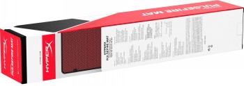 HyperX Pulsefire Mat - M mouse pad in stylish red and black packaging. HYPERX PULSEFIRE MAT - M mouse pad packaging, red and black graphics, and product descriptions on a white background.