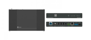 Kramer EXT3-POE-XR-R device, black rectangular casing with connections on the front.