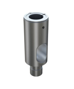 A silver-colored 10 cm extension tube with a round design and smooth metal surface.