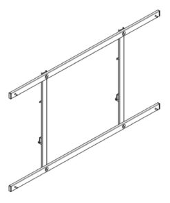 Multibrackets Cisco Spark Board Kit 70 mounting frame Technical drawing of a black-and-white mounting frame with thin metal structures and attachment points.
