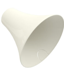 M PRO SERIES ceiling cover plate white - Multibrackets White, cone-shaped ceiling cover plate, metallic surface, modern design.