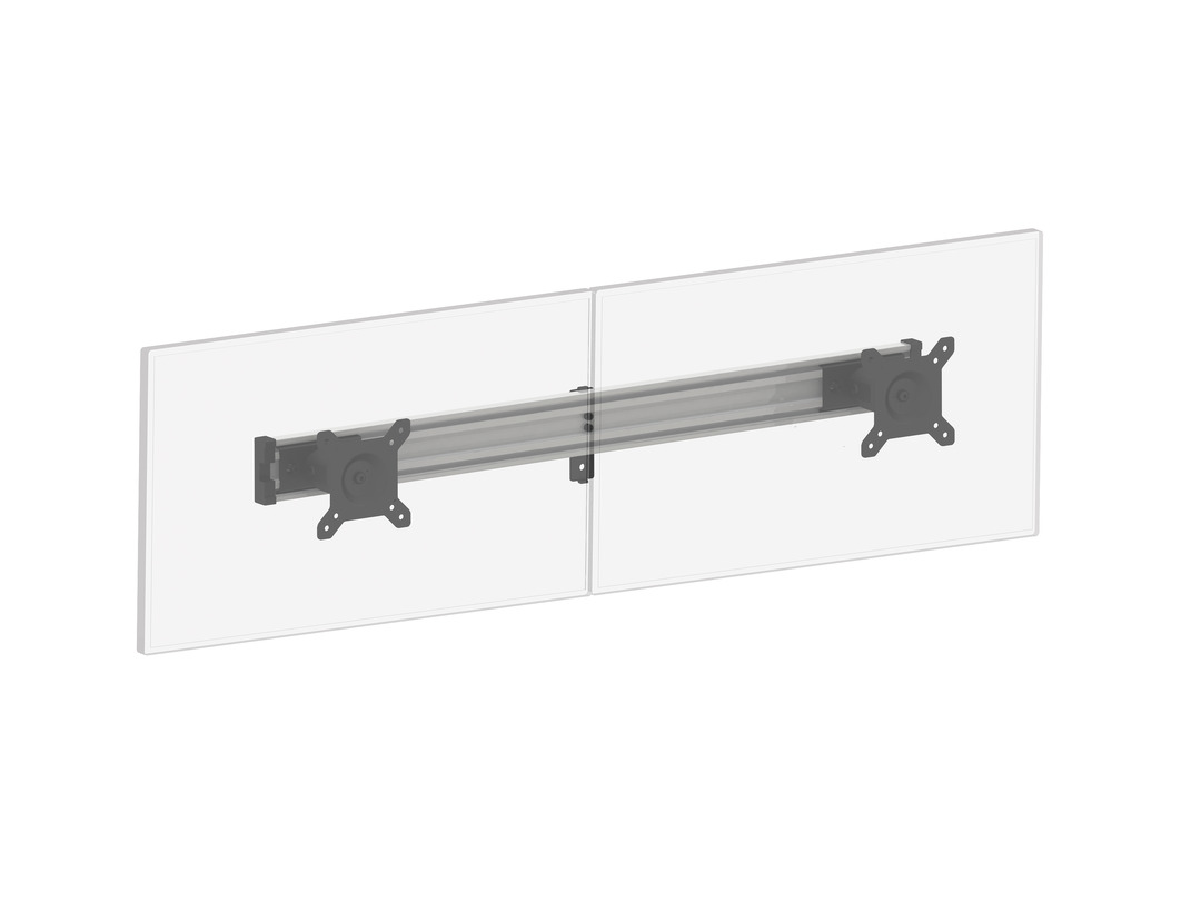 Multibrackets dual monitor stand for 15-32 inch monitors, silver Silver dual monitor stand for two 15-32 inch monitors, metallic frame.