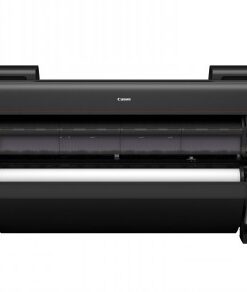 Canon ImagePrograf Pro-6600 large format printer on a stand A wide black Canon ImagePrograf Pro-6600 large format printer, photographed from the front on a stand.