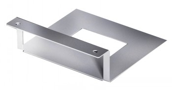RITTAL CMC III rack assembly module, metal frame Silver-colored Rittal CMC III rack assembly module, rectangular metal part, two mounting points visible.