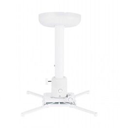 White ceiling mount for projector, adjustable length 300-480 mm, front view.