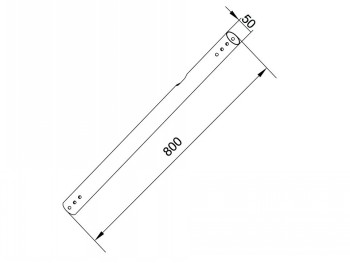 Multibrackets MB PRO SERIES extension tube 0.8 meters, black 800 mm long black extension tube, cylindrical shape, perforations at both ends.