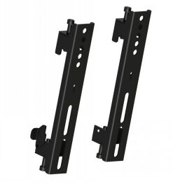 Multibrackets MB PRO SERIES mounting bracket 200mm black Two black mounting brackets with perforations and fasteners. Photographed on a light background.