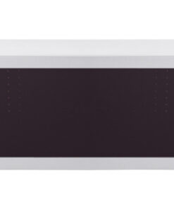 Multibrackets M Public Display Stand Mediabox1 silver-white A silver-white rectangular media box with a black panel on the front.