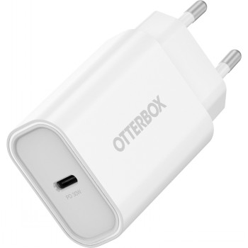 Otterbox 30W USB-C Wall Charger, White White 30W Otterbox USB-C wall charger with European standard plug and smooth design.
