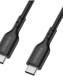 Black 2-meter OTTERBOX USB-C cable with USB-PD support. Connectors on both ends and a durable cable surface.