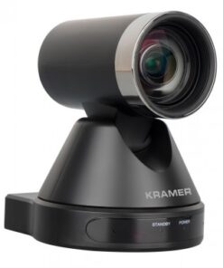 A black Kramer K-CAMHD camera with a sleek stand and a visible lens at the front.