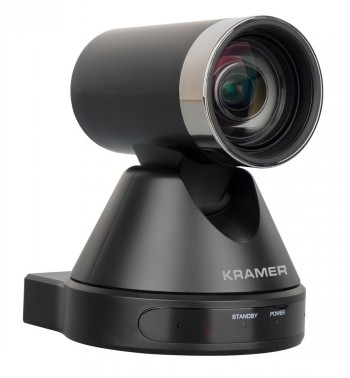 A black Kramer K-CAMHD camera with a sleek stand and a visible lens at the front.