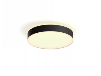 Philips Hue Enrave L ceiling-mounted lamp in black Black round ceiling-mounted lamp with an illuminated white diffuser and a modern, simple design.