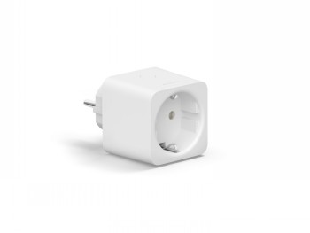 A white Philips Hue Smart Plug with an EU-type model, placed on a white background.