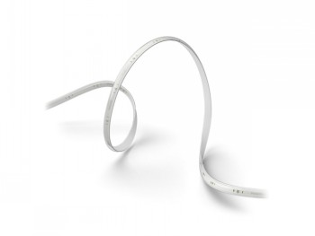 Philips Hue Solo Lightstrip 5m LED strip light, white White five-meter Philips Hue Solo Lightstrip LED strip light coiled on a white background.