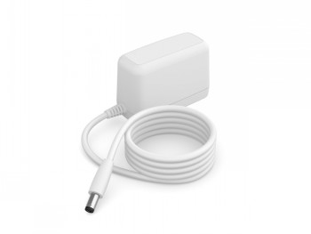 Philips Hue Solo Lightstrip 5M EU power supply for lighting White Philips Hue power supply connected to a long white cable, white background.
