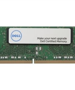 Green Dell SODIMM DDR4 3200MHz 8GB memory module with a white label, front view.