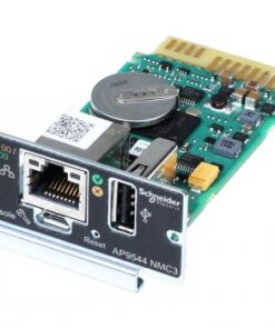APC Network Management Card for single-phase, includes USB and Ethernet ports, green circuit board and metal parts.