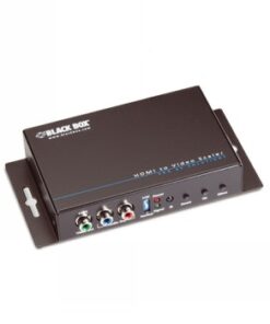 A black rectangular HDMI converter with color-coded ports and a Black Box logo in the upper corner.