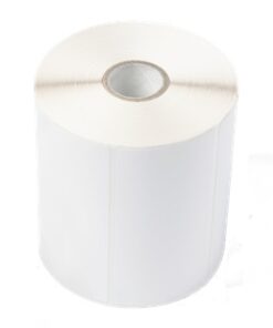 Brother uncoated thermal transfer label, 102 x 74 mm, 1000 labels. A large roll of white label sheets with a cardboard core in the center.