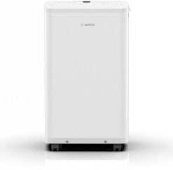 White Bosch Cool 2000 portable cooler seen from the front, rectangular shape with a modern design.