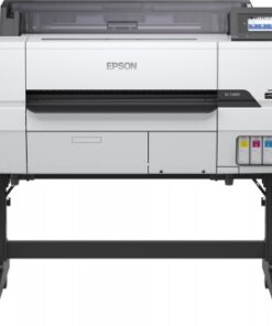 Epson SureColor SC-T3405 printer with a stand White Epson SureColor SC-T3405 printer with a stand, front view.