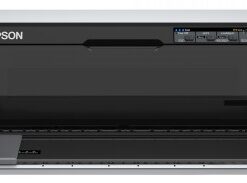 Epson LQ-690II dot matrix printer, modern black and grey design, front view.