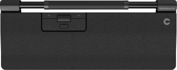 Wireless Contour Rollermouse Pro Regular in black and grey color scheme, ergonomic design, photographed from a horizontal perspective.