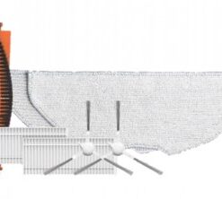 Accessories for the Ezviz robot vacuum, such as brushes, filters, and mop cloth.