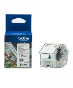 Brother CZ1003 label cassette 19 mm, white and clear. Brother CZ1003 label cassette, white roll with color prints, 19 mm wide.