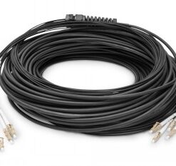 Digitus breakout cable 8 fibers with LC/UPC connectors Black breakout cable with 8 fibers and LC/UPC connectors on both ends, neatly wound on a reel.