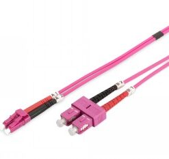 DIGITUS FO Patch Cord LC-SC 10 m - Multimode Fiber Cable Pink duplex network cable with LC and SC connectors. Cable length 10 m.