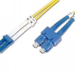 Digitus duplex network cable LC-SC, 3 m, yellow Yellow duplex network cable with LC and SC connectors, white and blue coloring.