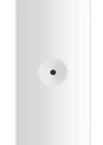 Hikvision AX PRO wireless glass break detector for security. A white, rectangular wireless glass break detector with a black sensor in the center.