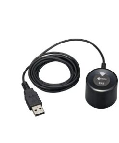 EIZO EX Calibrator monitor calibration device A round black EIZO EX Calibrator with a USB cable on a white background.