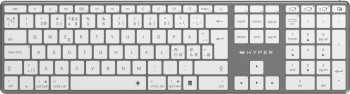 Targus HYPER HYPERSPACE Bluetooth keyboard - stylish and compact. White wireless Bluetooth keyboard, slim and compact design, full-size numpad.