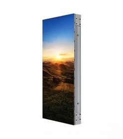 Samsung Indoor LED Signage The Wall IW016C display panel Samsung's indoor LED panel, thin black frame, stunning nature theme, bright colors.